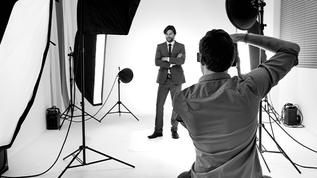 corporate shot in a studio