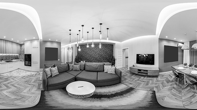 360-degree angle view of the home interior