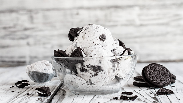 clear ice cream in bowl