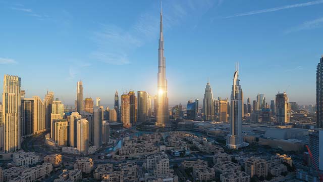 aerial view of downtown Dubai